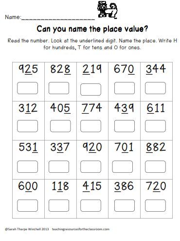 Printable Second Grade Place Value Worksheets 2nd Grade