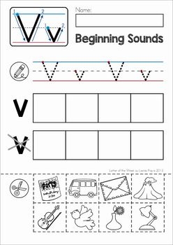 Jolly Phonics Letter V Worksheets For Kindergarten