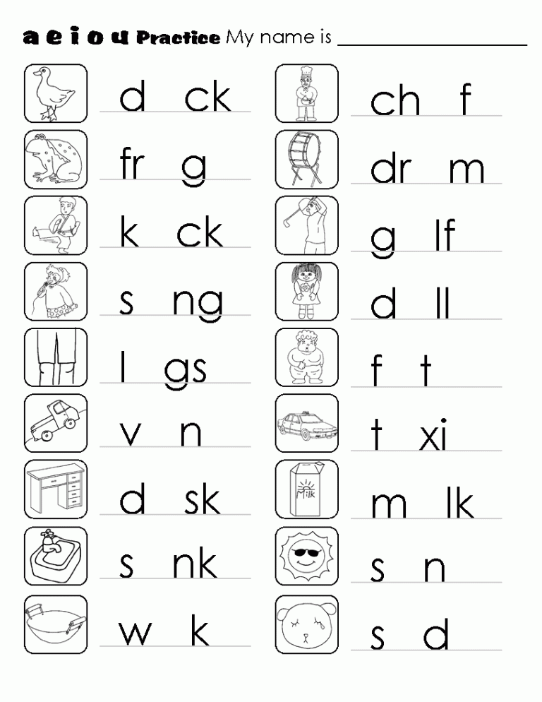 Free Phonics Worksheets For Kindergarten Pdf