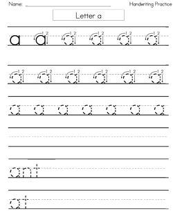 Alphabet Free Printable Handwriting Practice Sheets