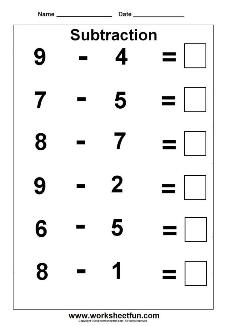 Free Printable Math Worksheets For Kindergarten Pdf