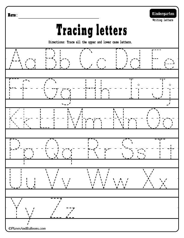 Alphabet Printable Tracing Worksheets For Kindergarten