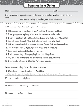 4th Grade Punctuation Worksheets With Answers For Grade 4