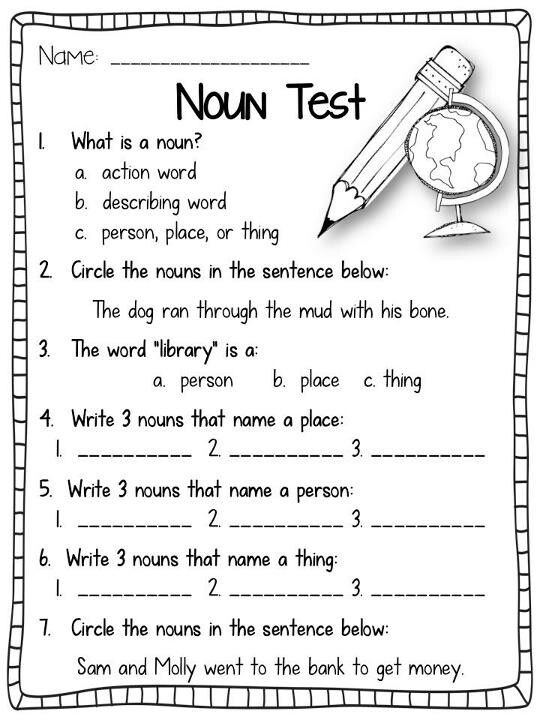 5th Grade Kinds Of Nouns Worksheet For Grade 5