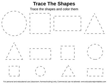 Printable Tracing Shapes Worksheets For Preschool Pdf