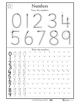 Kindergarten Math Worksheets Tracing Numbers