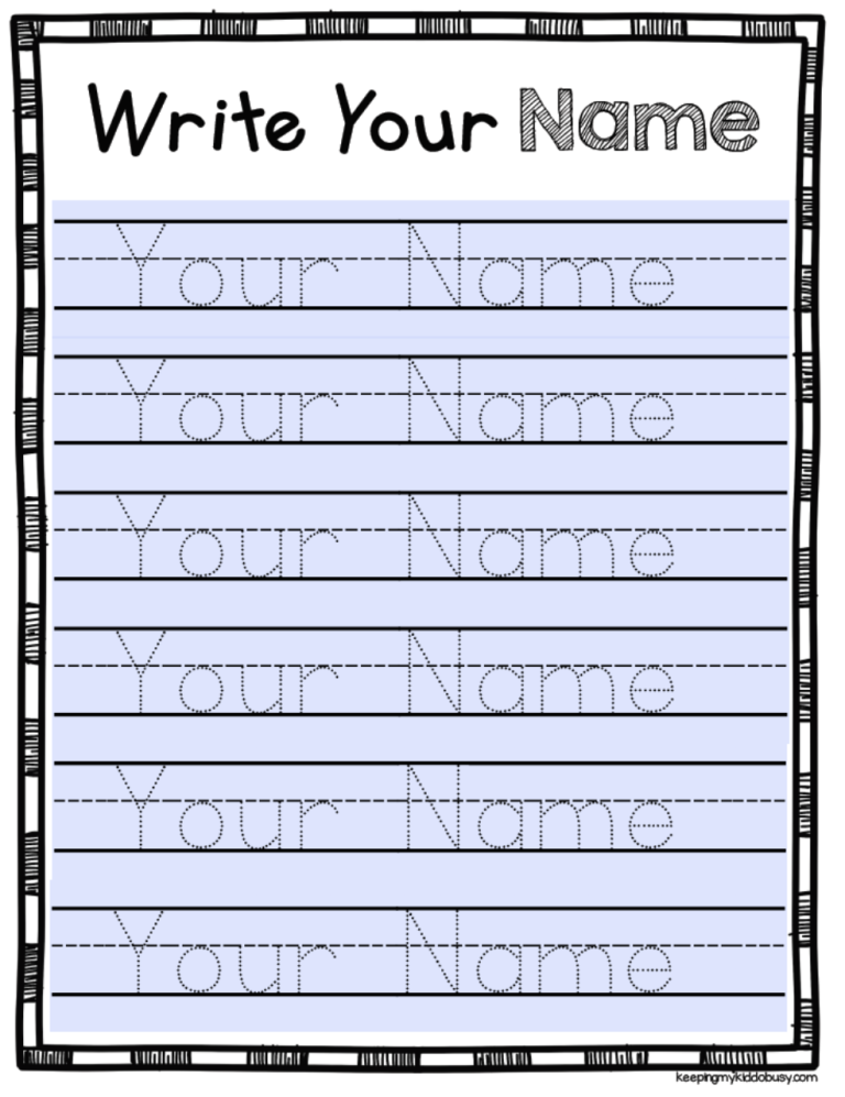 Free Editable Name Tracing Worksheets For Preschool