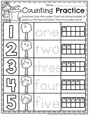 Tracing Numbers 1-5 Worksheets For Kindergarten