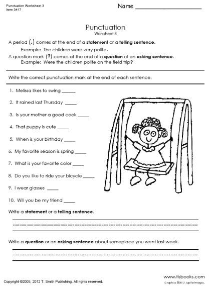 Free Printable Punctuation Worksheets For Grade 3