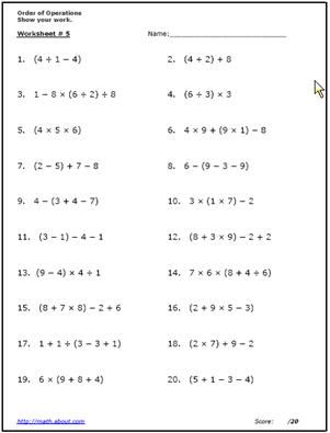 8th Grade Grade 8 Algebra Worksheets With Answers Pdf