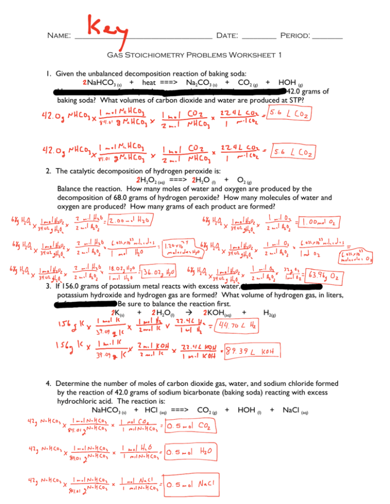 Solution Stoichiometry Worksheet Doc