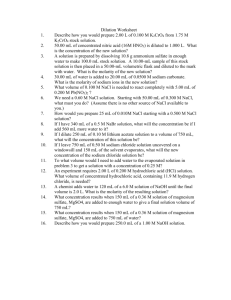 Dilutions Worksheet Answers