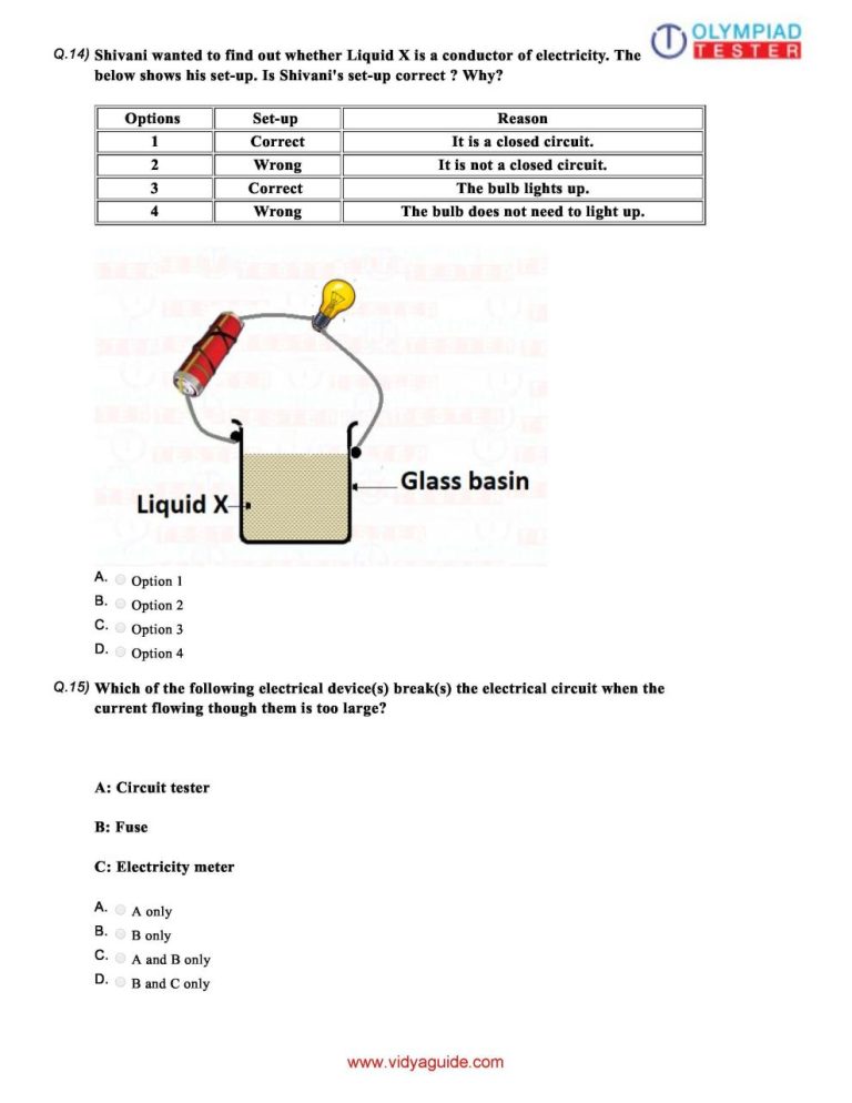 Class 6 Science Worksheets With Answers