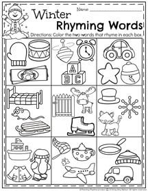 Rhyming Words Worksheet Preschool