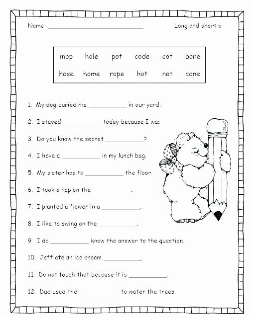 Long A Worksheets For First Grade