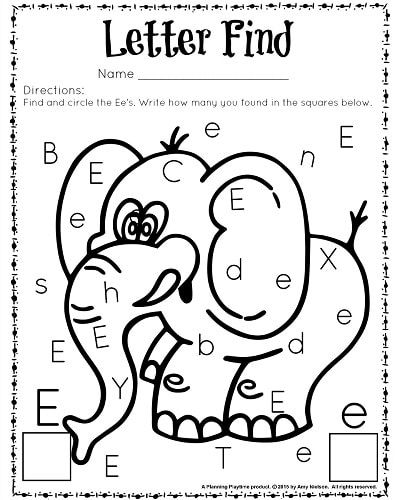 Letter E Worksheets For Preschool