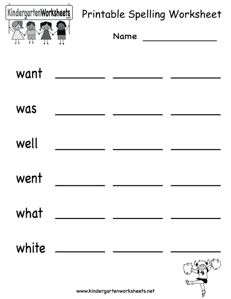 Kindergarten Printables Worksheets