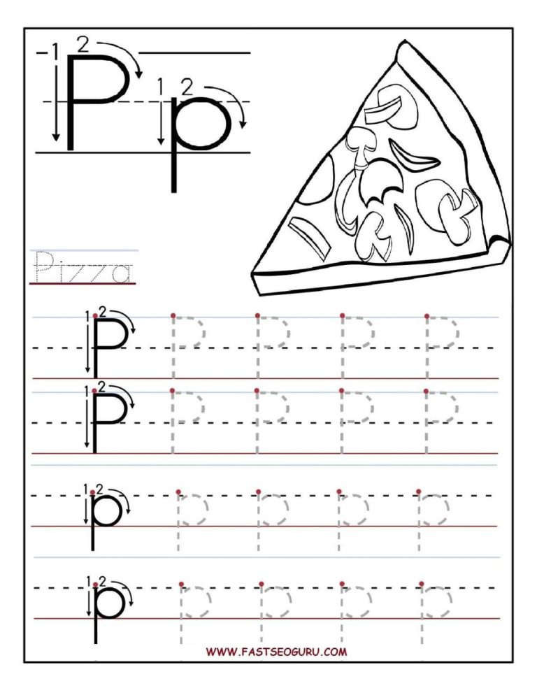 Letter P Worksheets For Kindergarten