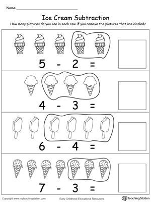 Kindergarten Subtraction Worksheets