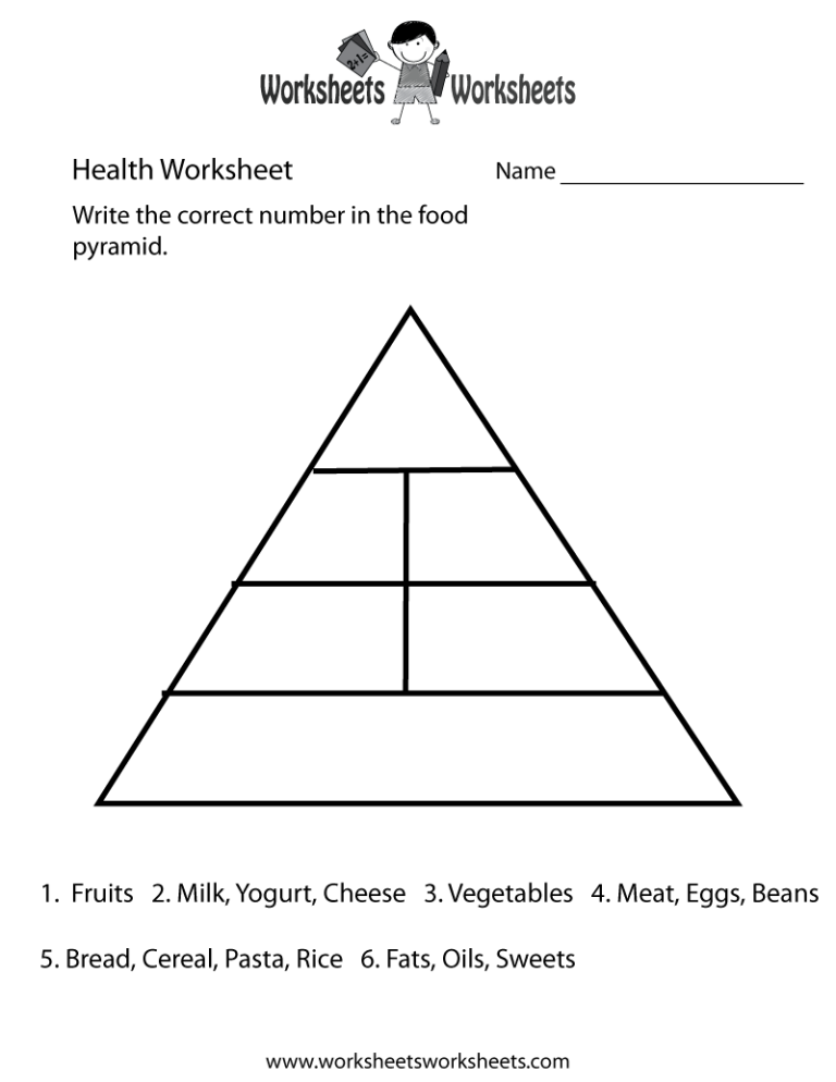 Food Pyramid Worksheet For Preschool