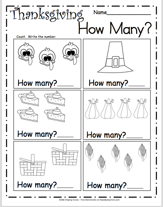 Thanksgiving Worksheets