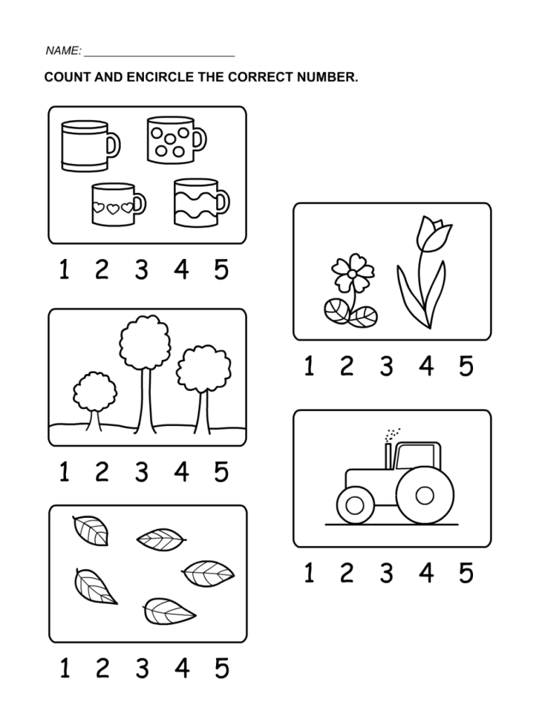 Counting Worksheets 1-5