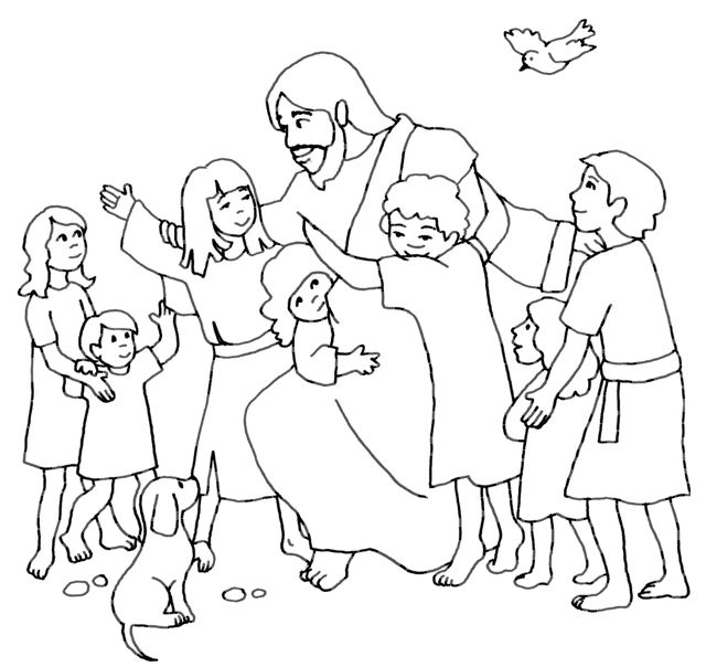 Jesus Loves The Little Children Coloring Page