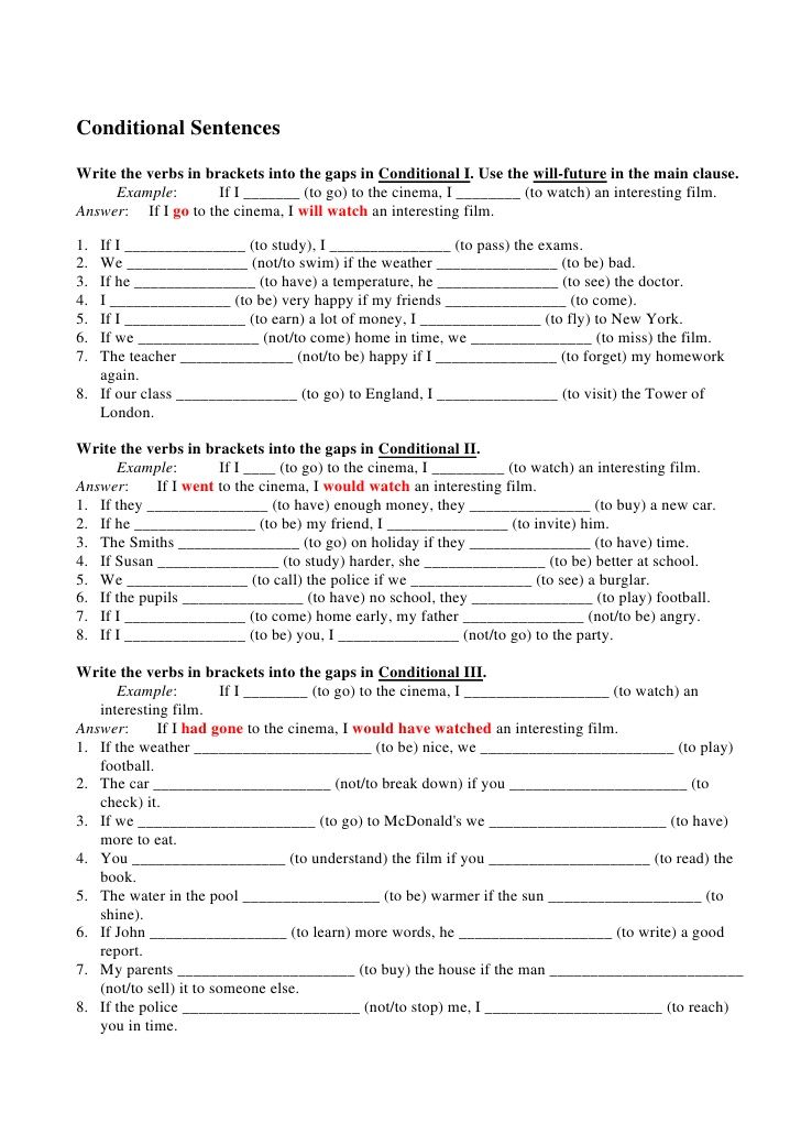 Related Conditionals Worksheet