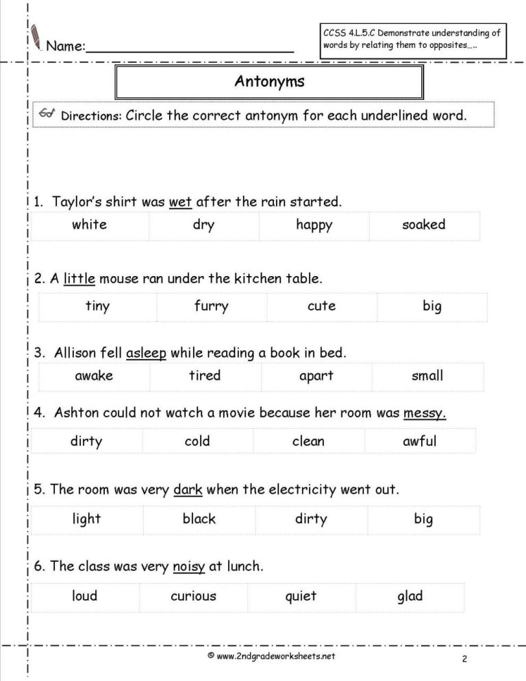 Context Clues Worksheets 4th Grade