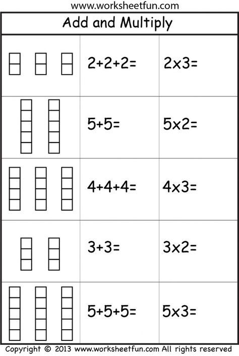 Repeated Addition Worksheets 2nd Grade