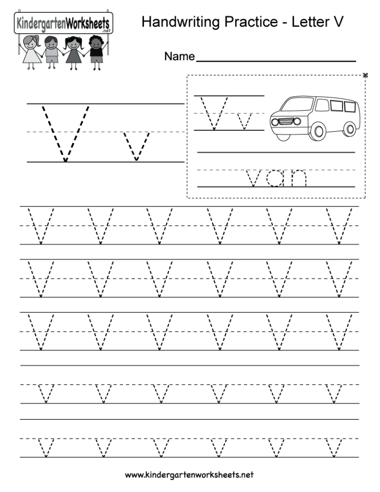 Letter V Worksheets For Kindergarten