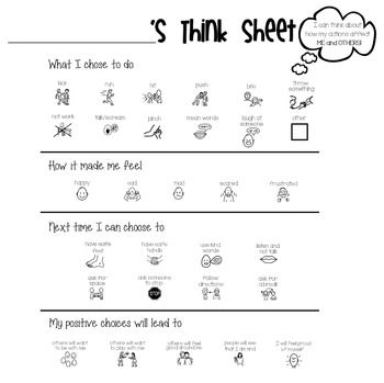 Think Sheet For Kids