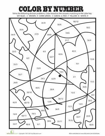 Math Coloring Worksheets 3rd Grade