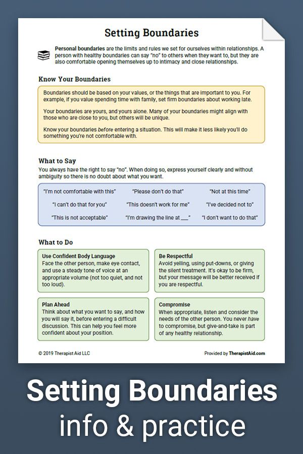 Setting Boundaries With Family Worksheet