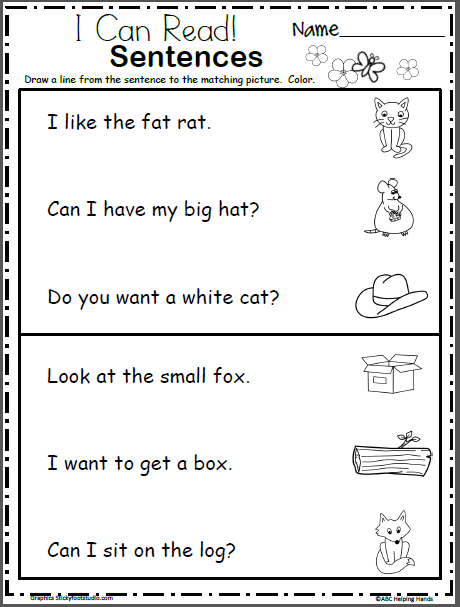 Beginner Simple Sentences For Grade 1