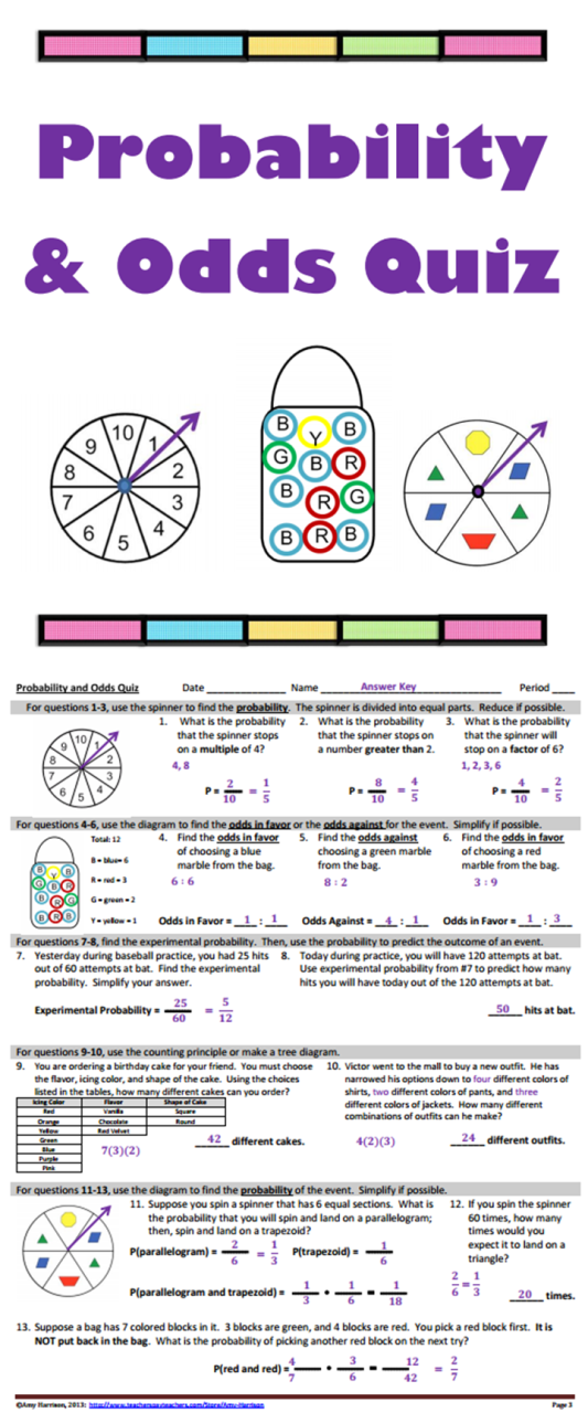 Independent And Dependent Events Worksheet 1 4 Answer Key