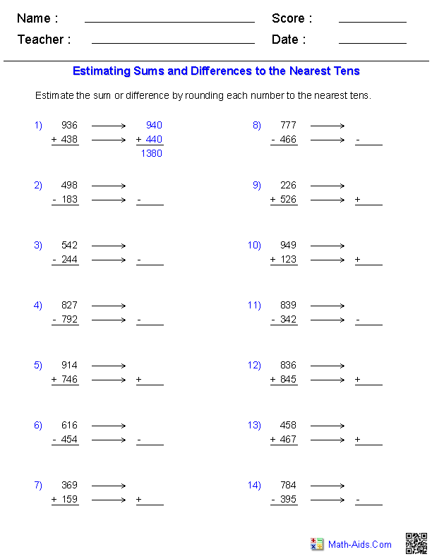 Sums Of Division For Class 4