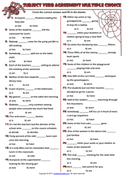 Subject Verb Agreement Worksheets For Grade 8 Pdf