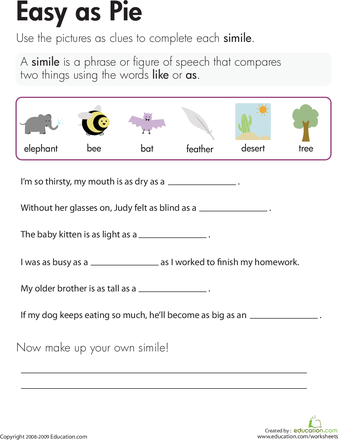 Easy 1st Grade English Worksheets