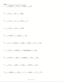 Chemical Equations Worksheet Answer Key