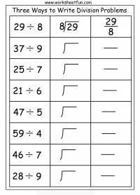 Division Practice Worksheets Grade 4