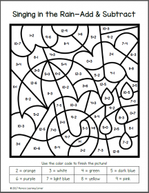 Color By Number Worksheets For Kindergarten