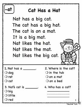 Year 1 Reading Comprehension Worksheets