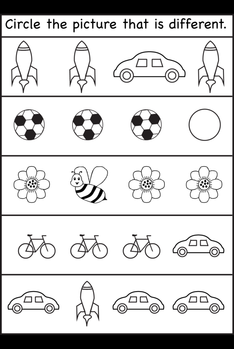 Same And Different Worksheets Free