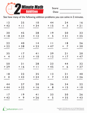 Math Addition Worksheets Grade 2