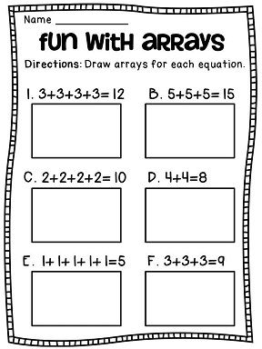 Multiplication Arrays Worksheets Grade 2