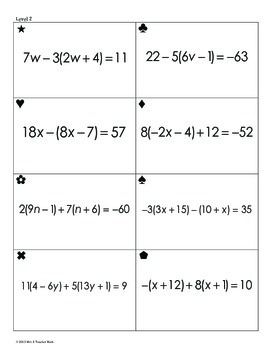 Multi Step Equations Worksheet With Distributive Property