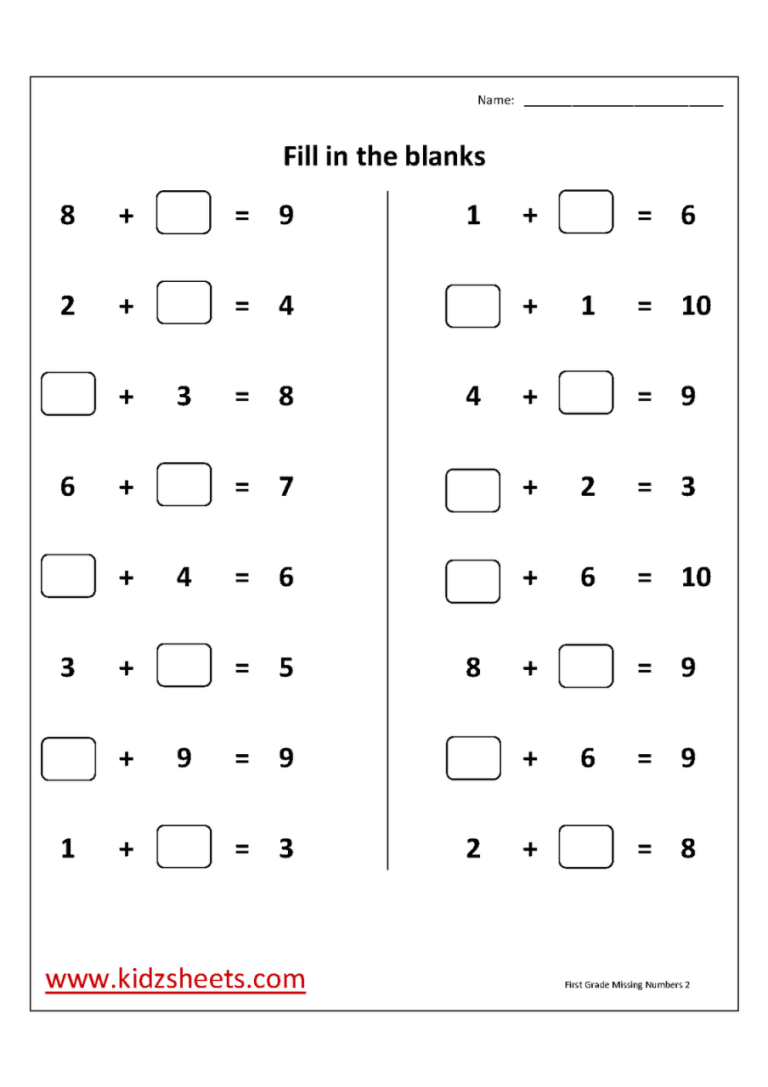 Worksheets For Kids 1st Grade