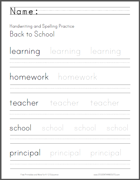 Handwriting 3rd Grade Writing Worksheets