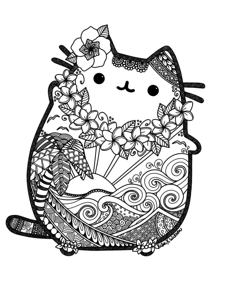 Pusheen Cat Coloring Pages